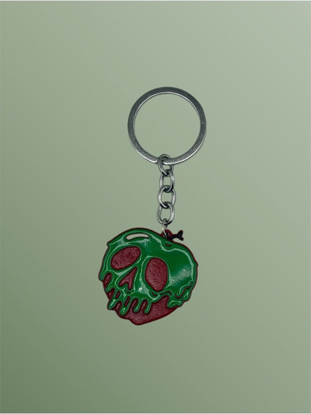 Poison Apple Enamel Keychain - Green & Red